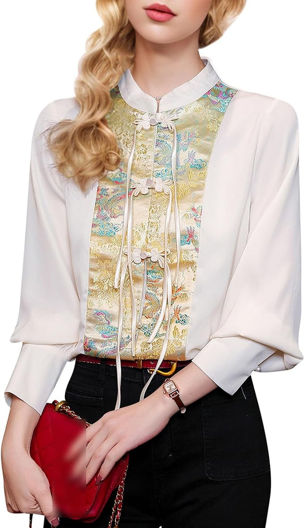 Chic Puff-Sleeve Satin Blouse – Elegant and Stylish Top for Effortless Glamour