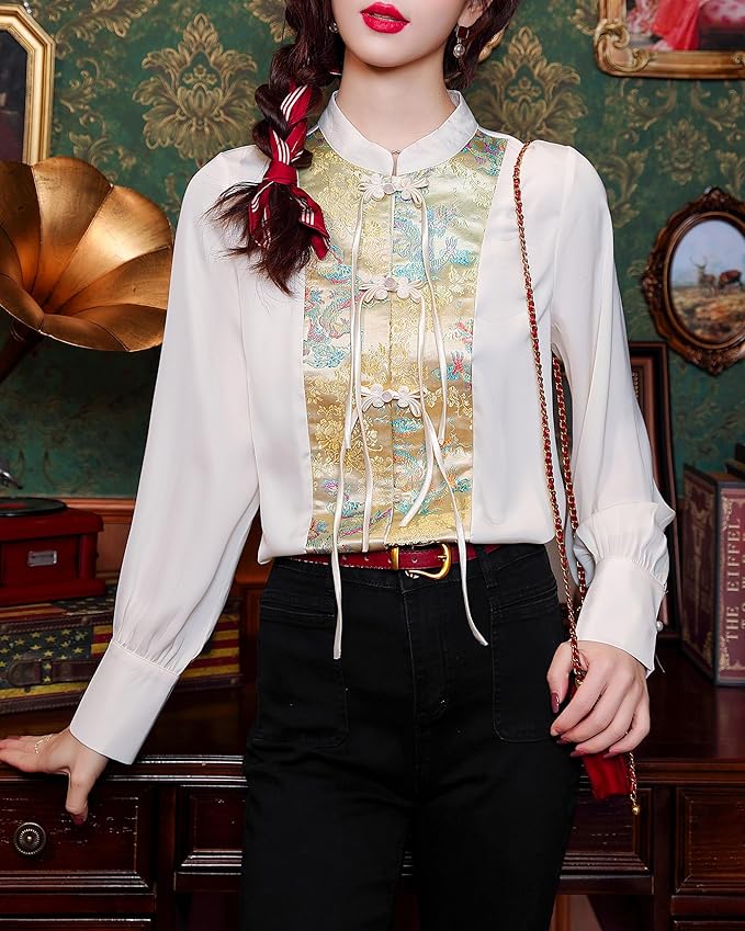 Chic Puff-Sleeve Satin Blouse – Elegant and Stylish Top for Effortless Glamour